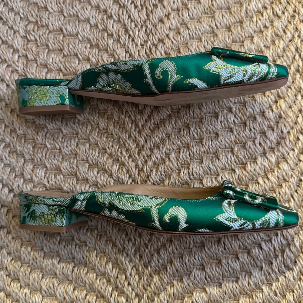 ANN MASHBURN Green Floral Mules - Picture 4 of 4